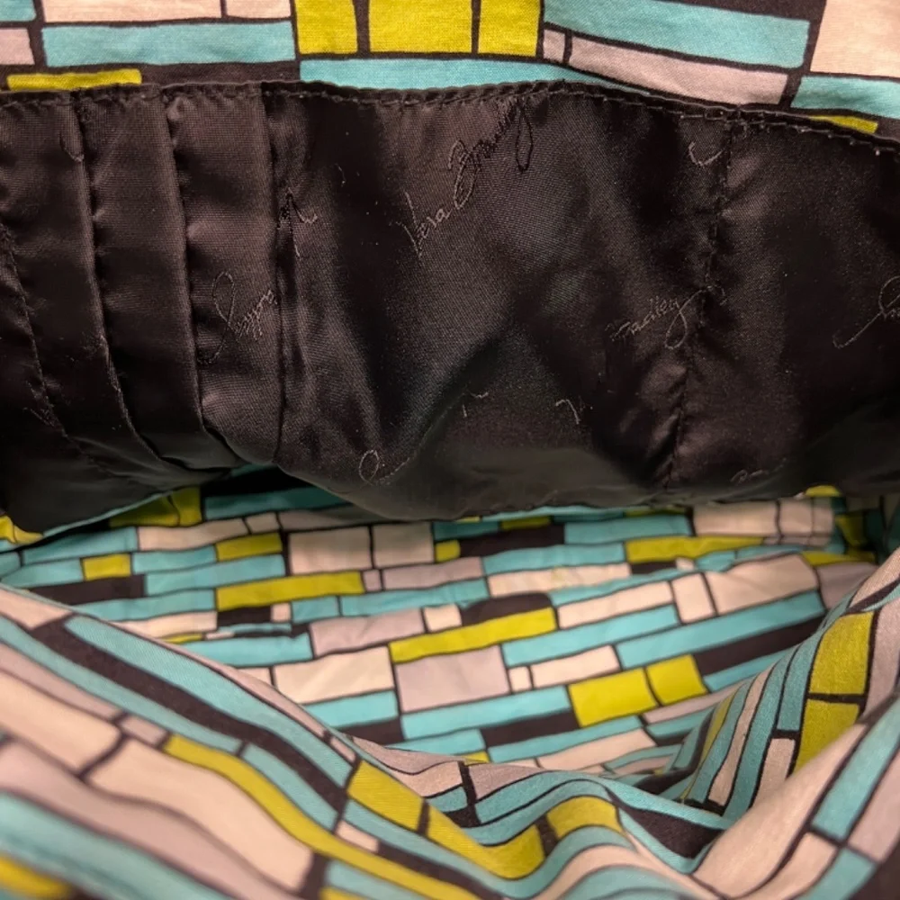 Vera Bradley Island Floral Messenger Bag Crossbody Shoulder Tote Teal/Wh…
